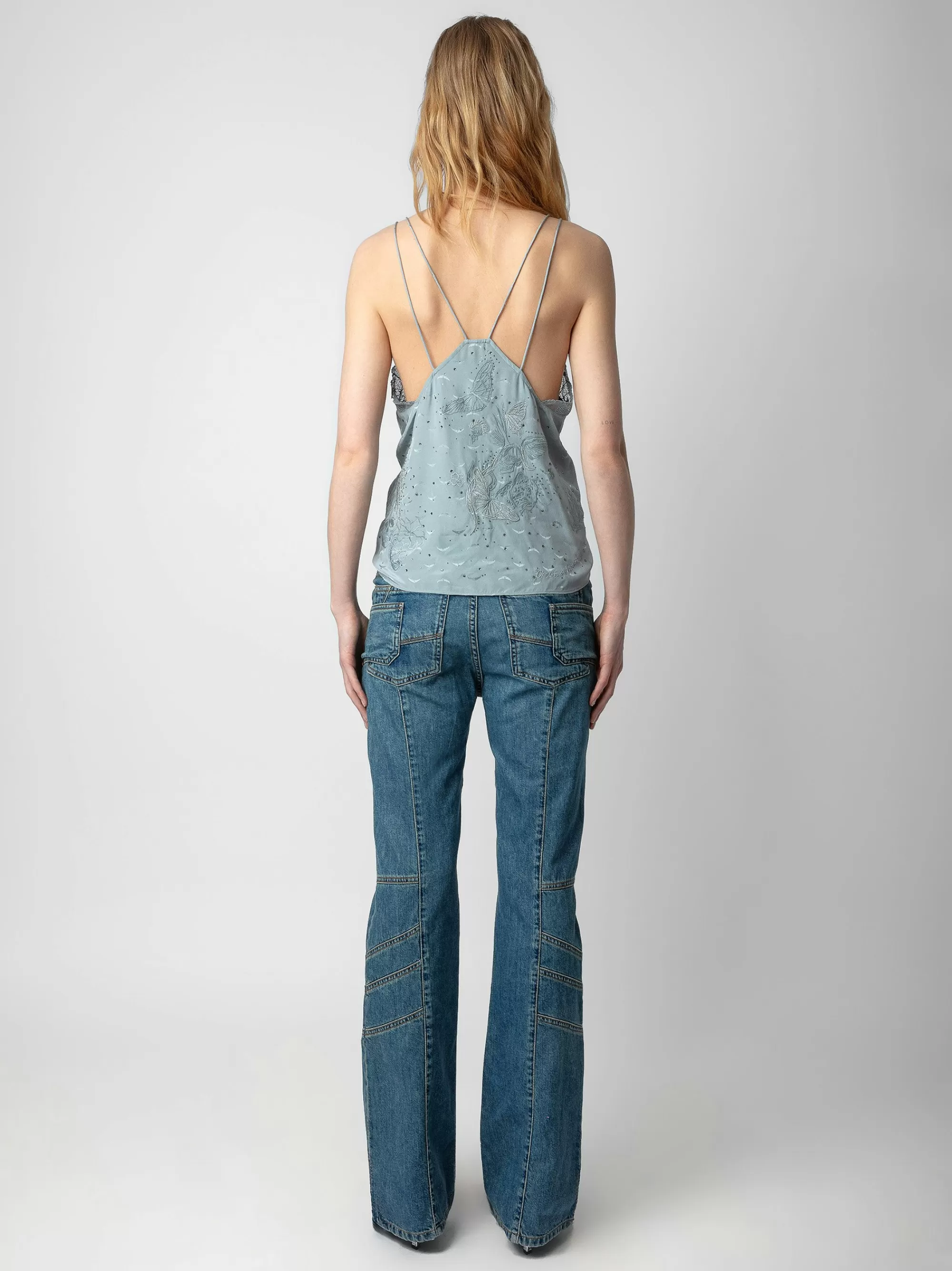 Tops & Shirts | Shop New In | Zadig&Voltaire Capela Diamanté Silk Jacquard Camisole Glacier