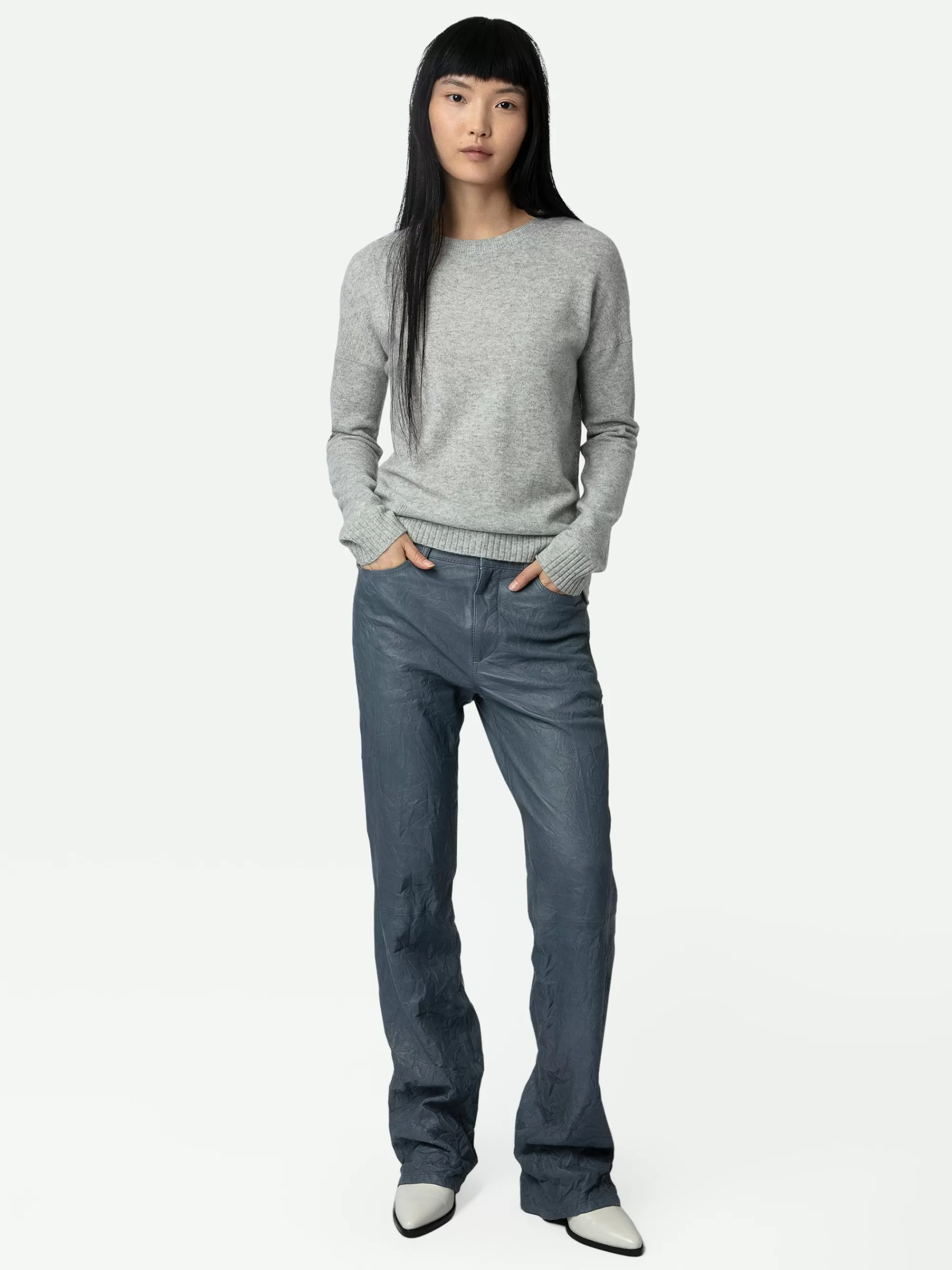 Sweaters & Cardigans | Spring/Summer 2024 | Zadig&Voltaire Cici Patch Cashmere Sweater Gris chine clair