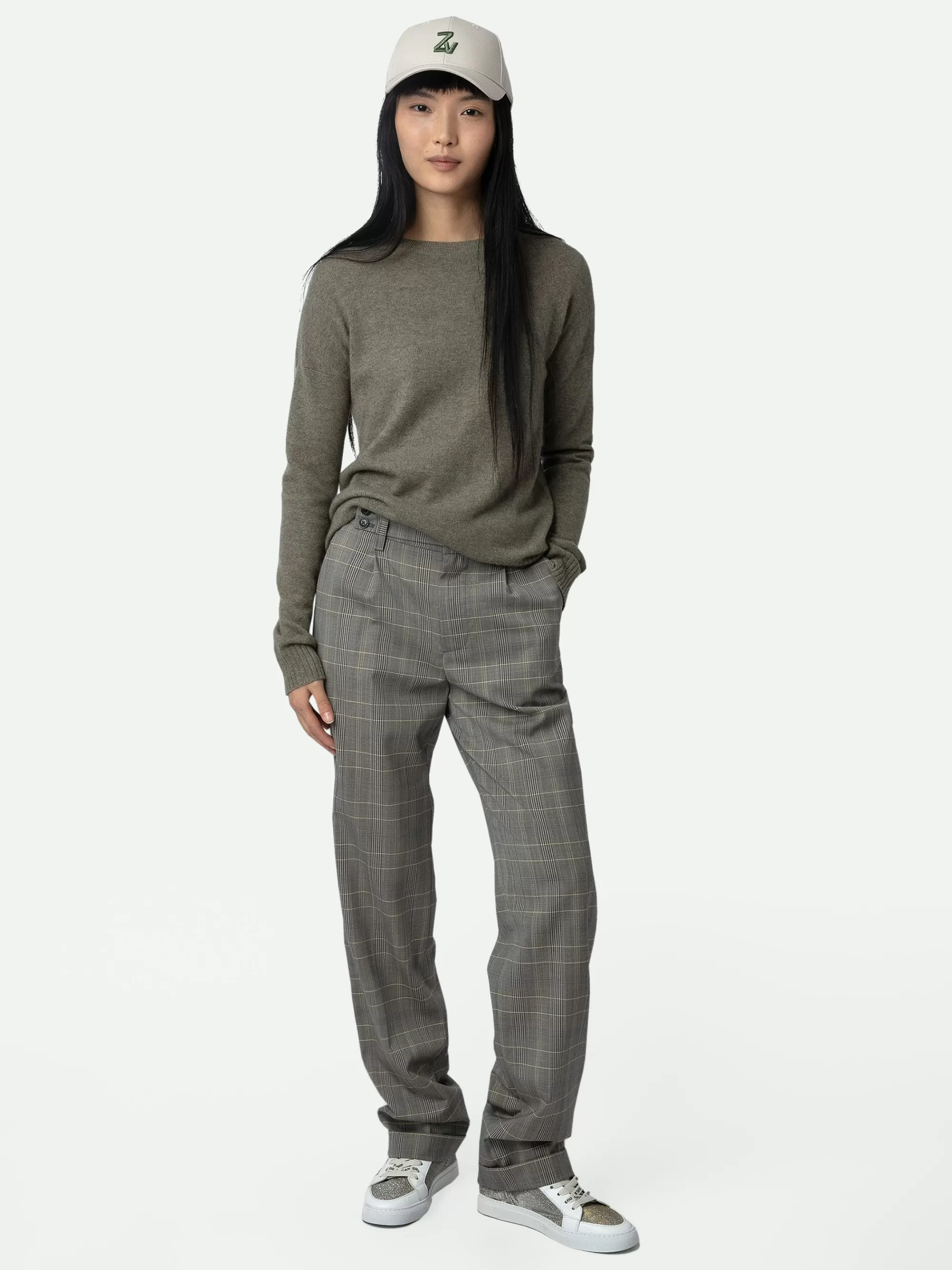 Sweaters & Cardigans | Spring/Summer 2024 | Zadig&Voltaire Cici Patch Cashmere Sweater Kaki clair