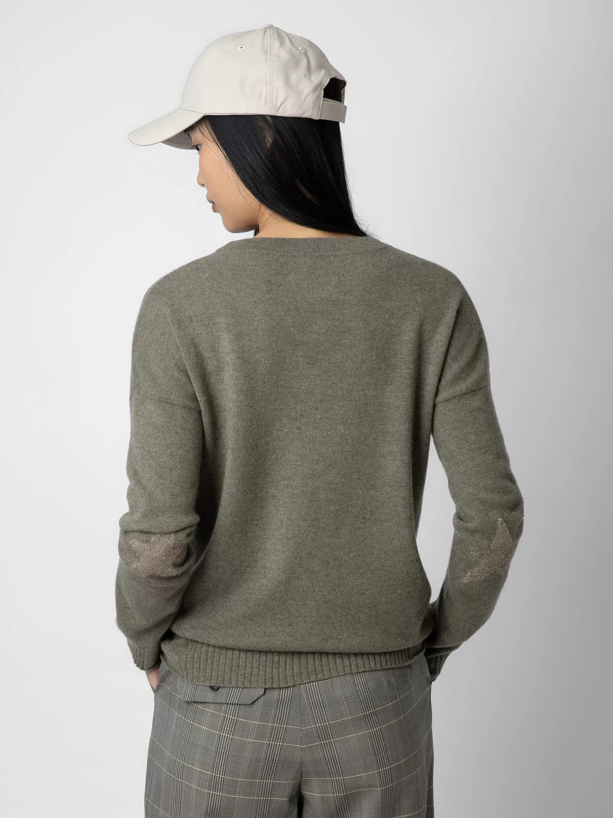 Sweaters & Cardigans | Spring/Summer 2024 | Zadig&Voltaire Cici Patch Cashmere Sweater Kaki clair