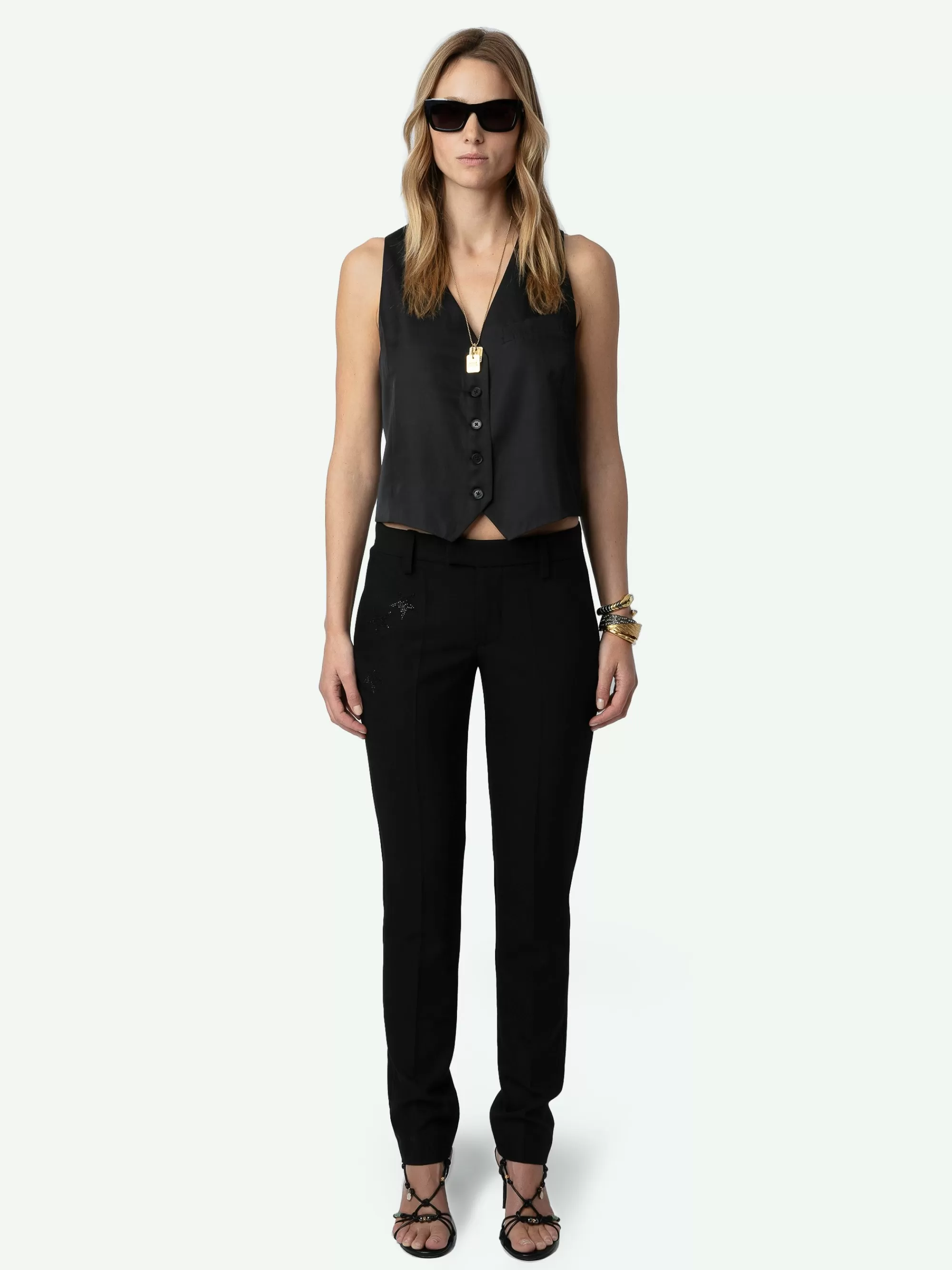 Tops & Shirts | Shop New In | Zadig&Voltaire Emaux Satin Vest Black