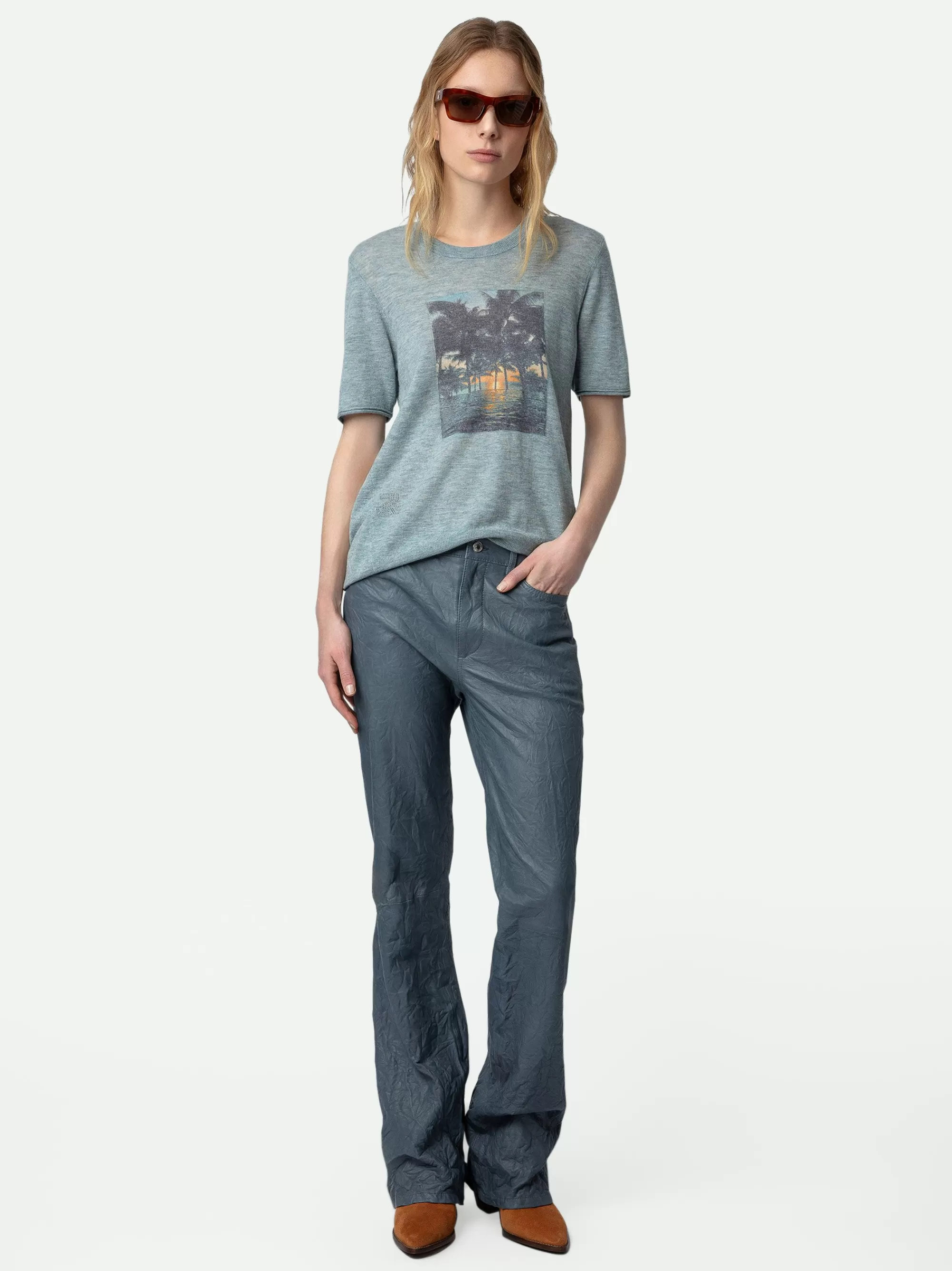 Sweaters & Cardigans | Cashmere | Zadig&Voltaire Ida Photoprint Cashmere Sweater Nuage