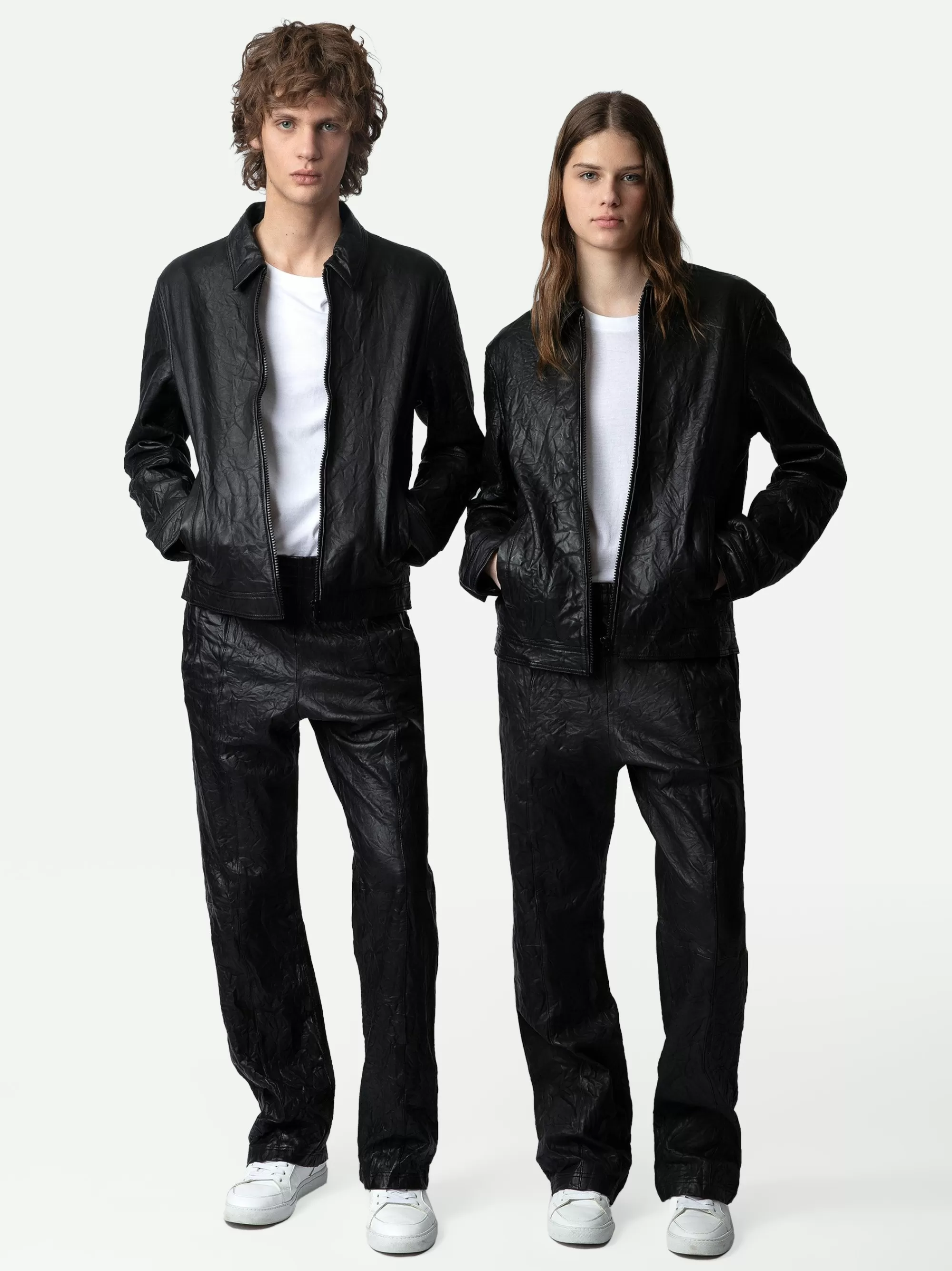 Spring/Summer 2024 | Jackets & Coats | Zadig&Voltaire Lasso Crinkled Leather Jacket Black