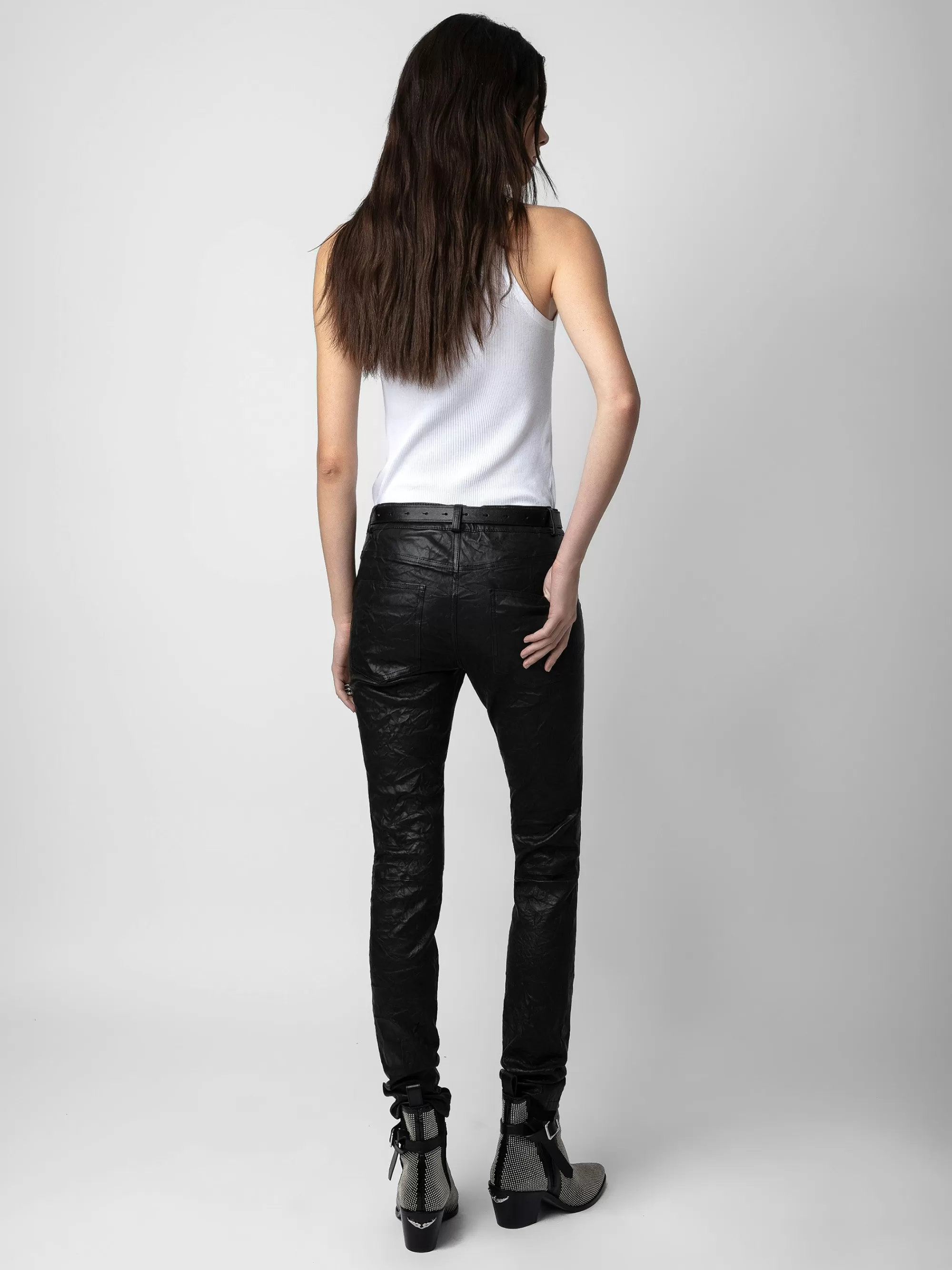 Leather | Leather Your Way | Zadig&Voltaire Phlame Crinkled Leather Pants Black