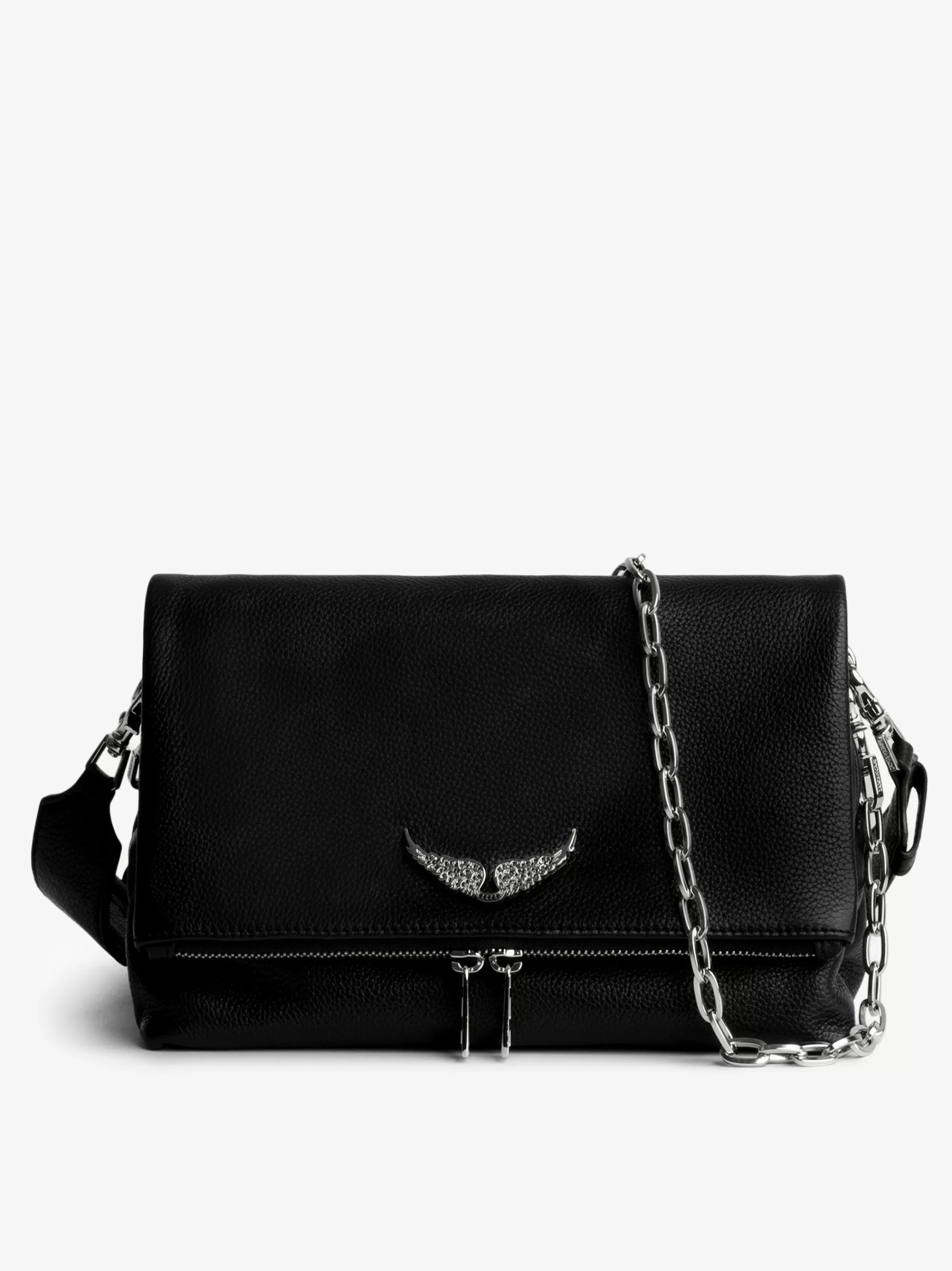 Leather | Leather Your Way | Zadig&Voltaire Swing Your Wings Rocky Bag Noir silver