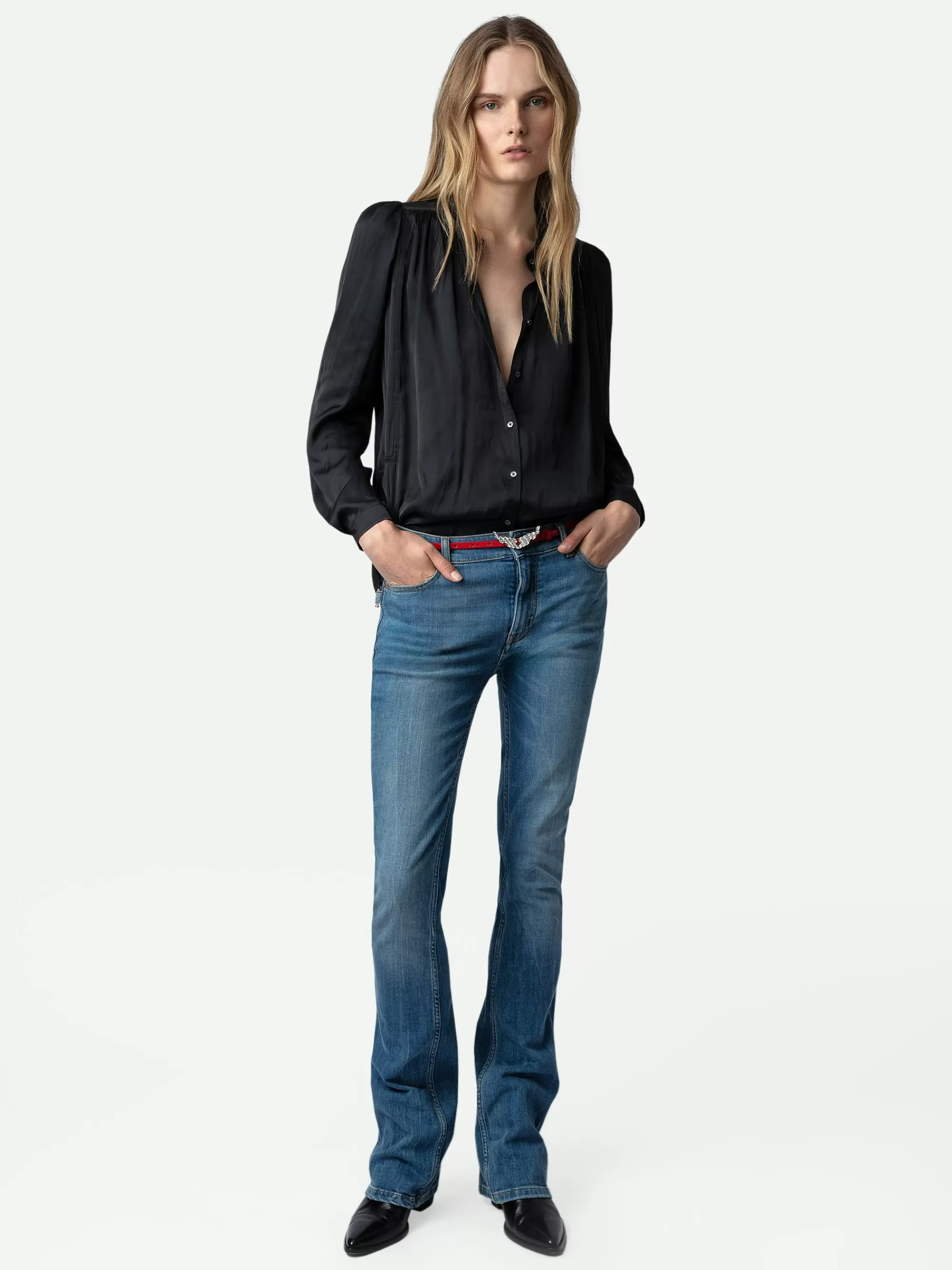 Tops & Shirts | Spring/Summer 2024 | Zadig&Voltaire Tchin Satin Blouse Black