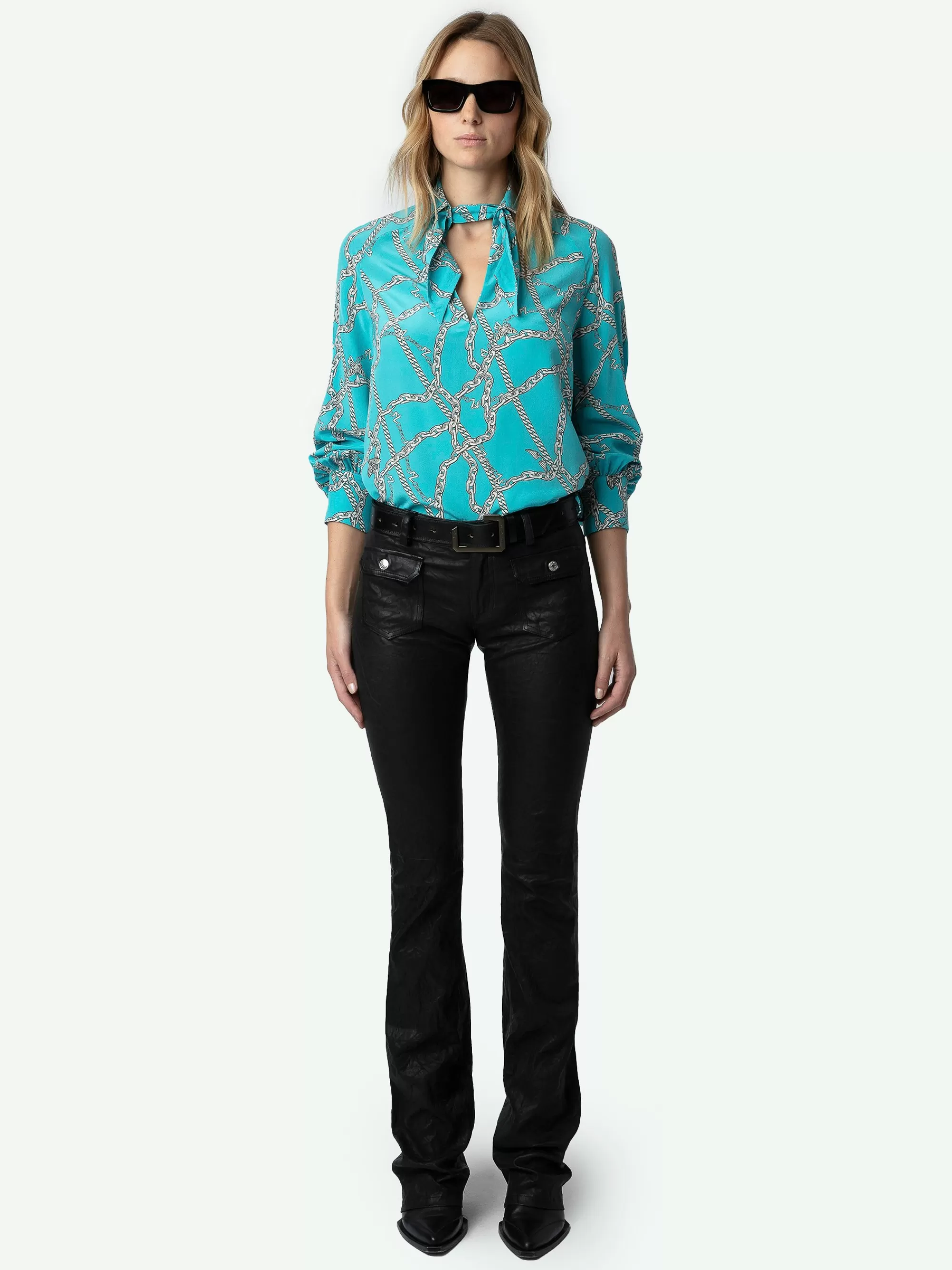 Tops & Shirts | Shop New In | Zadig&Voltaire Tuile Silk Blouse Aqua