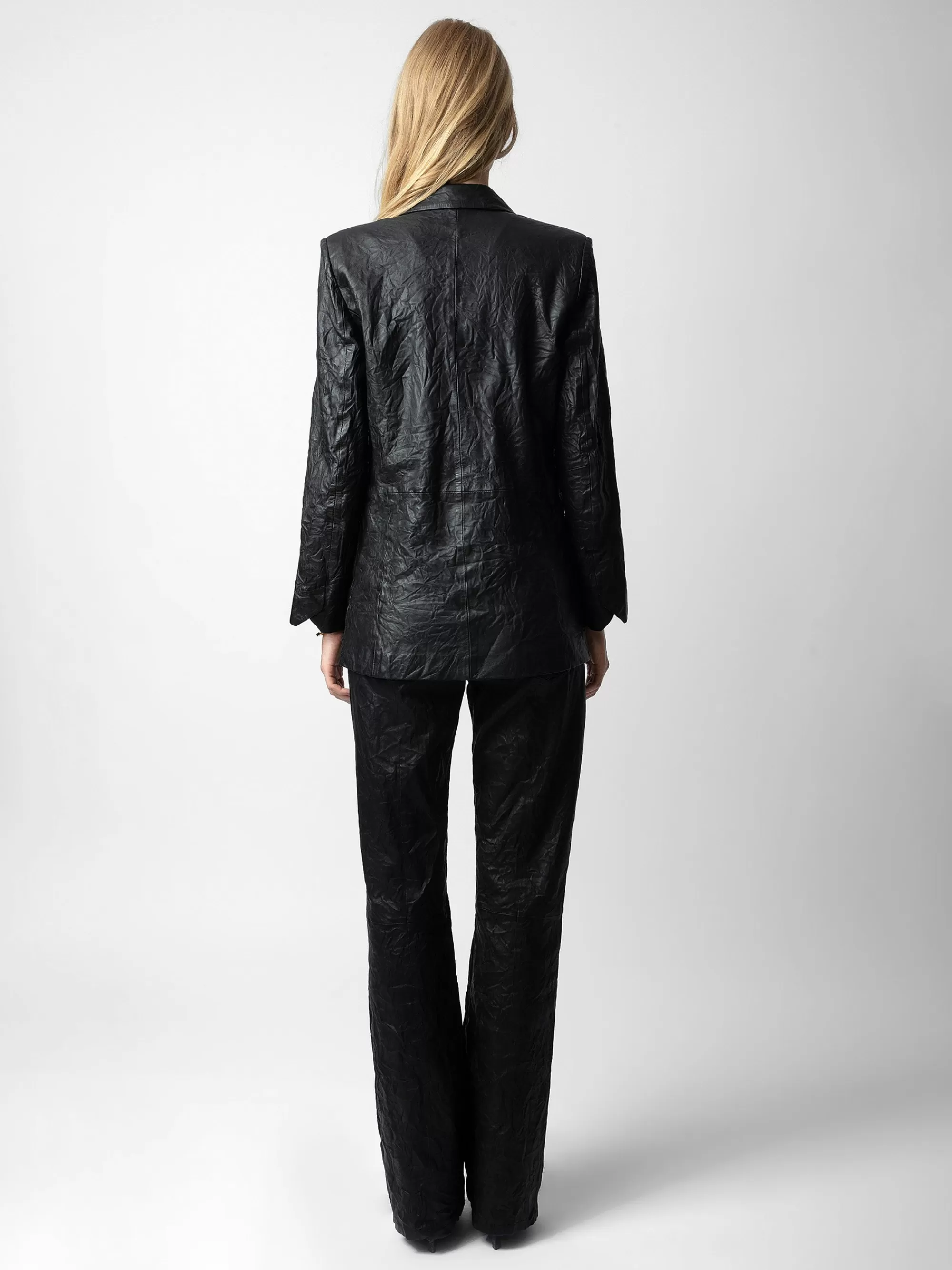 Shop New In | Zadig&Voltaire Visco Crinkled Leather Jacket Black