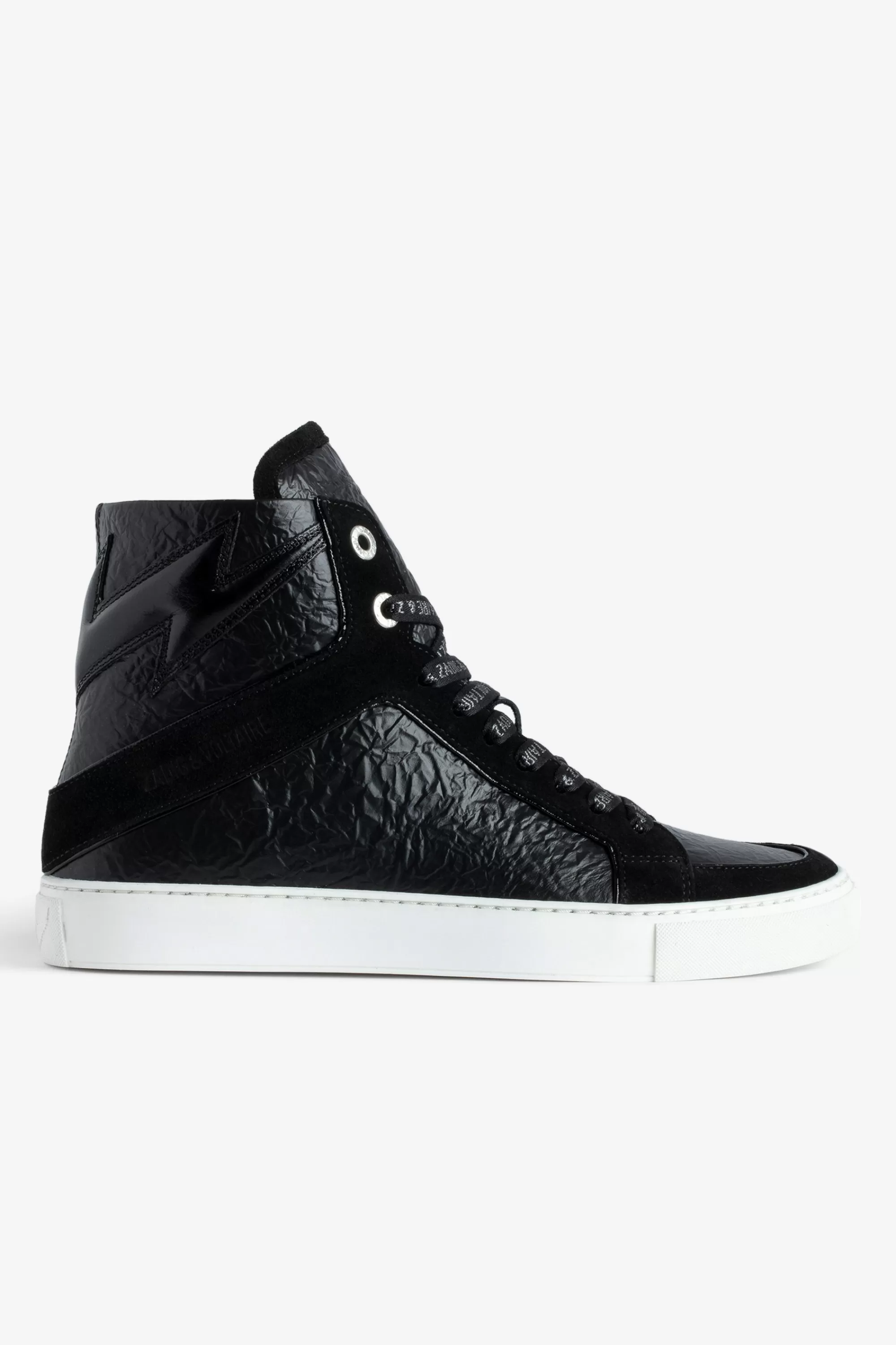 Sneakers | Sneakers | Zadig&Voltaire ZV1747 High Flash High-Top Crinkled Sneakers Black